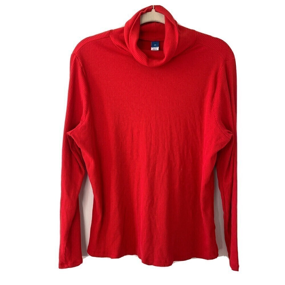 Old Navy Womens Plus Size 2X Red Ribbed Cowl Neck Pullover Sweater